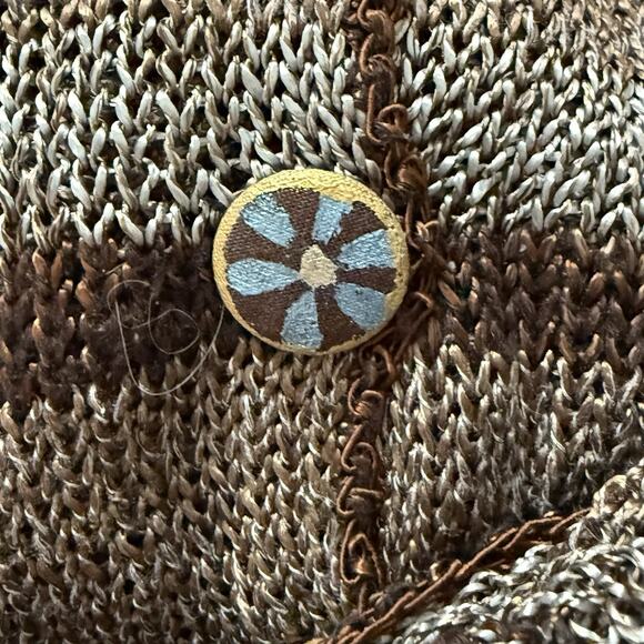 Double U Design Israel Cardigan Sweater Sz L Art to Wear Unique Buttons Silky - Picture 6 of 12